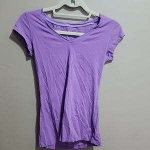 Garage Lavender V-Neck Short Sleeve Tee